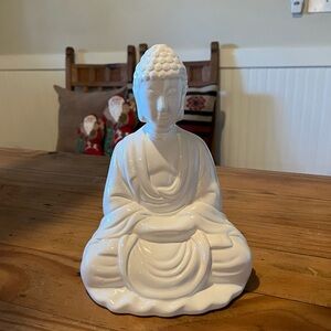 White Ceramic Sitting Buddha Statue